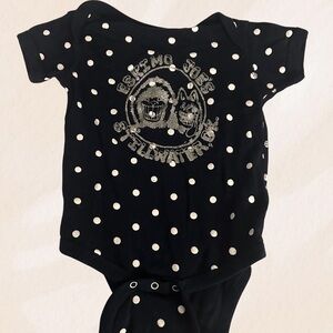 Eskimo Joes, Stillwater, Rabbit Skins Black and White Polka Dot Bodysuit 12month